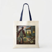 bedrijf, Boerderij met boeren en kippen Tote Bag (Voorkant)