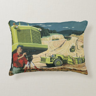  bedrijf, bouwplaats met enquête accent kussen