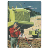  bedrijf, bouwplaats met enquête klembord (Achterkant)