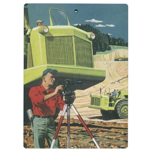  bedrijf, bouwplaats met enquête klembord (Achterkant)