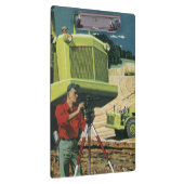  bedrijf, bouwplaats met enquête klembord (Rechts)