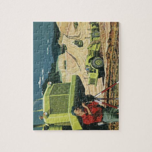  bedrijf, bouwplaats met enquête legpuzzel (Verticaal)