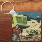  bedrijf, bouwplaats met enquête sleutelhanger (Voorkant)