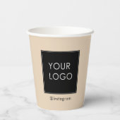  bedrijf Business Logo Beige Papieren Bekers (Achterkant)