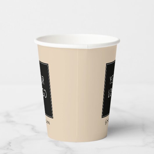  bedrijf Business Logo Beige Papieren Bekers (Rechts)