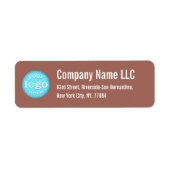 Bedrijf Business Logo Copper Rust Retouradres Etiket (Voorkant)