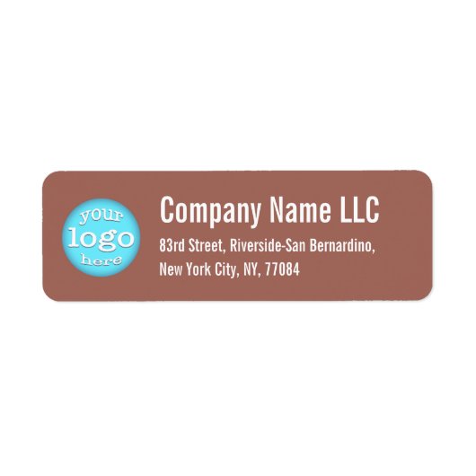Bedrijf Business Logo Copper Rust Retouradres Etiket (Voorkant)