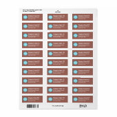 Bedrijf Business Logo Copper Rust Retouradres Etiket (Full Sheet)