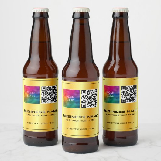 Bedrijf Business Logo QR Code Hier Sjabloon Bier Etiket (Flessen)