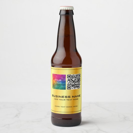 Bedrijf Business Logo QR Code Hier Sjabloon Bier Etiket (Voorkant)