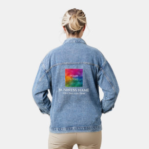 Bedrijf Business Logo Vrouwen Moderne Sjabloon Denim Jacket