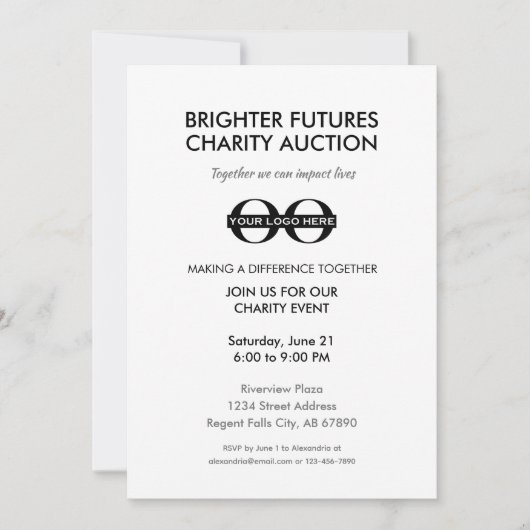 Bedrijf Charity Evenement Uitnodiging (Voorkant)