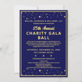 Bedrijf Charity Gala Ball Elegant Blauw Goud Custo Kaart (Voorkant)