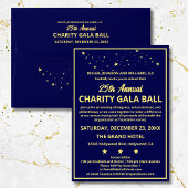 Bedrijf Charity Gala Ball Elegant Blauw Goud Custo Kaart