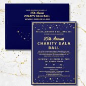 Bedrijf Charity Gala Ball Elegant Blauw Goud Custo Kaart