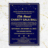 Bedrijf Charity Gala Ball Elegant Blauw Goud Custo Kaart