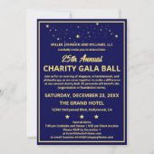 Bedrijf Charity Gala Ball Elegant Blauw Goud Custo Kaart (Voorkant)