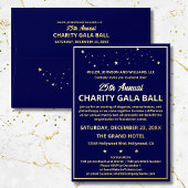 Bedrijf Charity Gala Ball Elegant Blue Custom Folie Uitnodiging