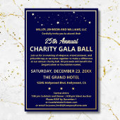 Bedrijf Charity Gala Ball Elegant Blue Custom Folie Uitnodiging