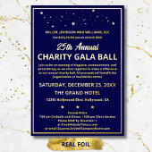 Bedrijf Charity Gala Ball Elegant Blue Custom Folie Uitnodiging