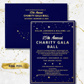 Bedrijf Charity Gala Ball Elegant Blue Custom Folie Uitnodiging