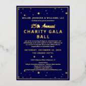 Bedrijf Charity Gala Ball Elegant Blue Custom Folie Uitnodiging (Voorkant)