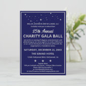 Bedrijf Charity Gala Ball Elegant Blue Silver Kaart (Staand voorkant)