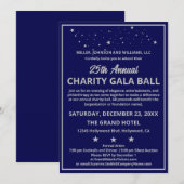 Bedrijf Charity Gala Ball Elegant Blue Silver Kaart (Voorkant / Achterkant)