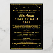 Bedrijf Charity Gala Ball Elegant Zwart Alles Folie Uitnodiging (Voorkant)