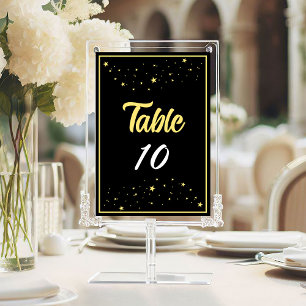 Bedrijf Charity Gala Ball Event Elegant Gold Black Kaart