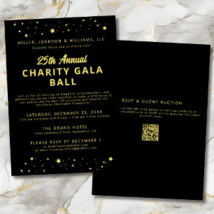 Bedrijf Charity Gala Ball Fundraiser Black Gold Kaart