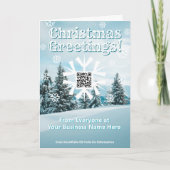 Bedrijf Christmas Kaart Snowflake met QR-code (Voorkant)