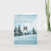 Bedrijf Christmas Kaart Snowflake met QR-code (Voorkant)