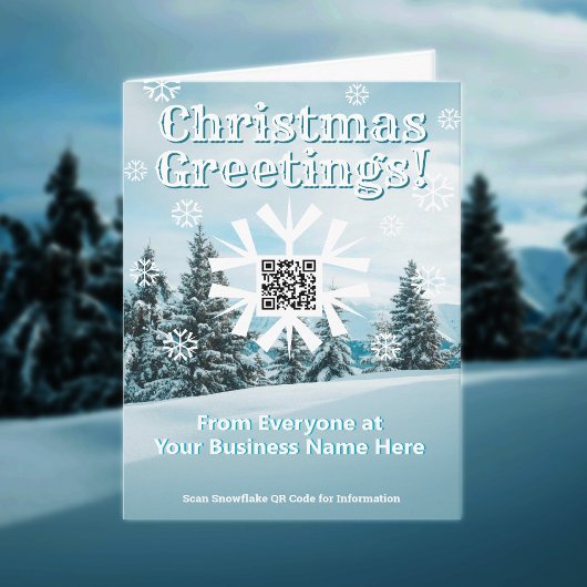 Bedrijf Christmas Kaart Snowflake met QR-code