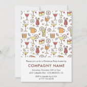 Bedrijf Christmas Party Cocktail Pattern Kaart (Voorkant)