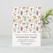 Bedrijf Christmas Party Cocktail Pattern Kaart (Staand voorkant)