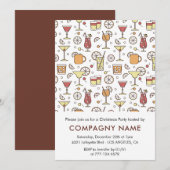 Bedrijf Christmas Party Cocktail Pattern Kaart (Voorkant / Achterkant)