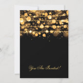 Bedrijf Christmas Party Gold String Lights Kaart (Achterkant)