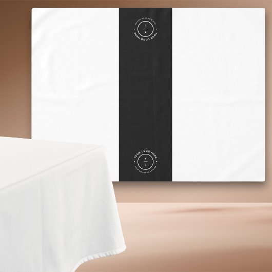 Bedrijf Classy Logo Stripe Black Runner Event Show Tafelkleed