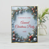 Bedrijf Corporation Kerstfeest diner Kaart (Staand voorkant)