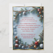 Bedrijf Corporation Kerstfeest diner Kaart (Achterkant)