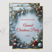 Bedrijf Corporation Kerstfeest diner Kaart (Voorkant / Achterkant)