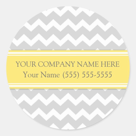 Bedrijf Custom Bedrijfsnaam Stickers Grijze Chevro (Voorkant)