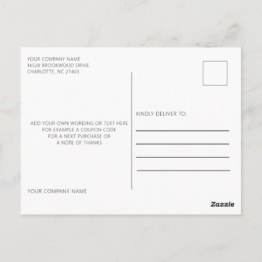 Bedrijf Custom Logo Business Bedankt Briefkaart (Achterkant)