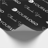 Bedrijf Custom Logo Dank u zwart Cadeaupapier (Hoek)