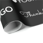 Bedrijf Custom Logo Dank u zwart Cadeaupapier (Rol Hoek)