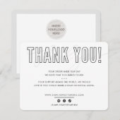 BEDRIJF DANK JE BEDRIJFSTAK, masculine zwart wit Bedankkaart (Voorkant / Achterkant)