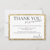 BEDRIJF DANK JE DE moderne chic faux goudglitter Bedankkaart (Voorkant)