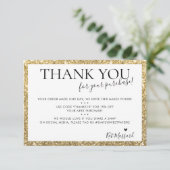 BEDRIJF DANK JE DE moderne chic faux goudglitter Bedankkaart (Staand voorkant)