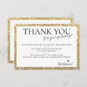 BEDRIJF DANK JE DE moderne chic faux goudglitter Bedankkaart (Voorkant / Achterkant)